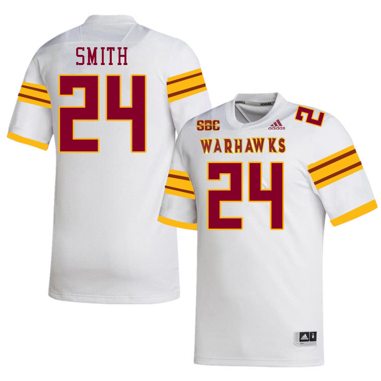 #24 Chris Smith Louisiana-Monroe Warhawks College Football Jerseys Stitched-White